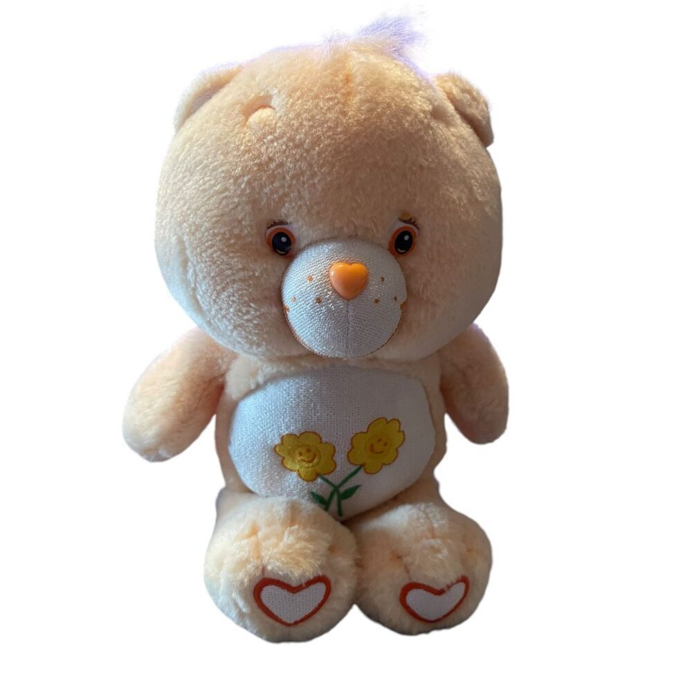 Care Bears Toy Kids Peach Floral Embroidered Friend Bear Plush Stuffed Animal